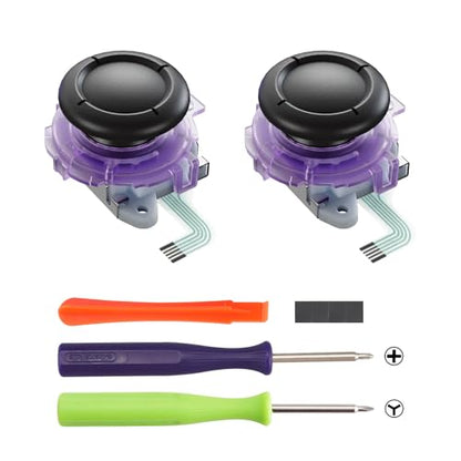 eXtremeRate Replacement 3D Joystick for Nintendo Switch 2 JoyCon, Controller Left Right Analog Stick Thumbsticks with Repair Tools for JoyCon 2, Multi-Colors Options - Clear Atomic Purple - color: Clear Atomic Purple