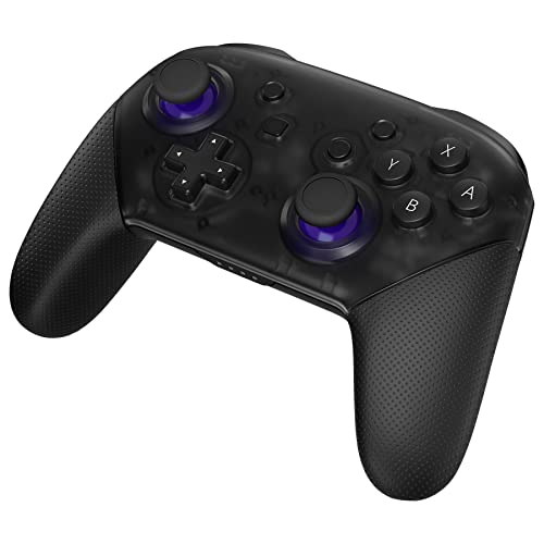 eXtremeRate Purple & Black Custom 3D Joystick Thumbsticks with Cross Screwdriver, Replacement Analog Thumb Sticks for Nintendo Switch Pro Controller - color: Black & Purple