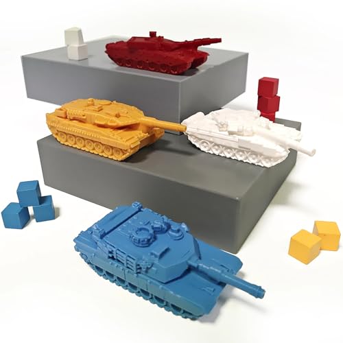 World Order: Player Tanks - 4 Large Battle Models, 3D Printed Plastic Components, Board Game Accessory, Collectible Decorative Pieces, Tabletop Add-On - style: Player Tanks