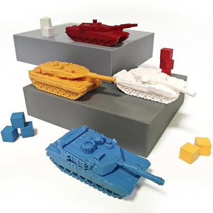 World Order: Player Tanks - 4 Large Battle Models, 3D Printed Plastic Components, Board Game Accessory, Collectible Decorative Pieces, Tabletop Add-On - style: Player Tanks