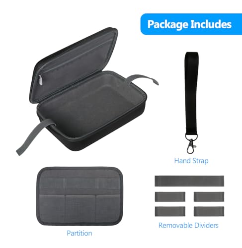 JSVER PU Leather Hard Shell Carrying Case for GoPro Hero13/12/11/10/9/8/7, AKASO EK7000 / Brave 4 4K / Brave 7 LE/Brave 8 / V50X and Insta360 - size: Large-T2