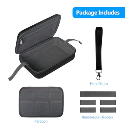 JSVER PU Leather Hard Shell Carrying Case for GoPro Hero13/12/11/10/9/8/7, AKASO EK7000 / Brave 4 4K / Brave 7 LE/Brave 8 / V50X and Insta360 - size: Large-T2