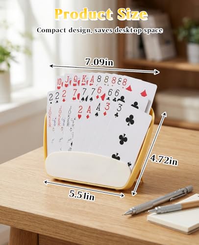 4 Pcs Card Holders for Playing Cards, 3 Layers Design Card Game Holder with Foldable Stand for Adults
