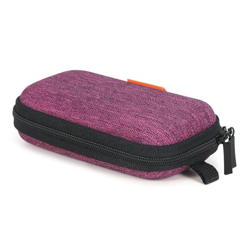 Mini Hard Earbud Case, Grape-Purple Cute Pouch for Samsung JBL Sony | Fits Apple Airpods, Earpods, Cable, Card, Earplugs, Heart Monitor, Small Protective Carrying Bag - color: Grape-Purple