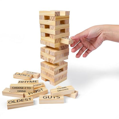 Drinking Game - 21+ Ultimate Pregame Drink Tower for Parties - Adult Party Game with 54 Blocks | Funny Drunk Game for Game Night, Bachelorettes, Couples and 21st Birthday Gift