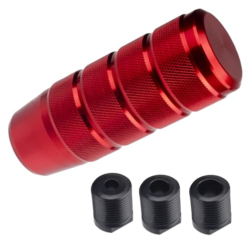 ecocstm Car Shifter Knob, Aluminum Gear Shift Style Knobs, Car Accessories | 3.74" Shift Knob with 3 Threaded Adapters M8 M10 M12 x 1.25 Fit Universal Manual Transmission, Automotive, Trucks (Red) - color: Red