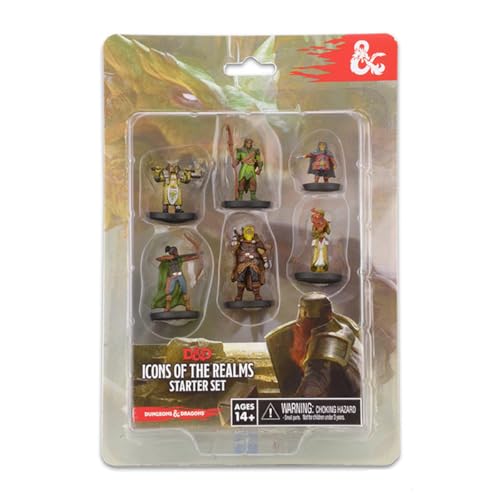 WizKids D&D Icons of the Realms Starter Set, Featuring 5 Returning Figures and 1 New Hero, Gold Color, Fantasy Theme - style: Starter Set