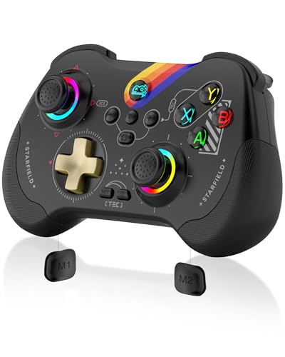 Joso Mobile Gaming Controller for iPad/iPhone/Tablet, Cloud Controller Remote Joystick for iOS/Android, Wireless Switch Controller with Macro Buttons/Hall-Rocker/Hall-Trigger - Starry Star Black - color: Starry Star Black