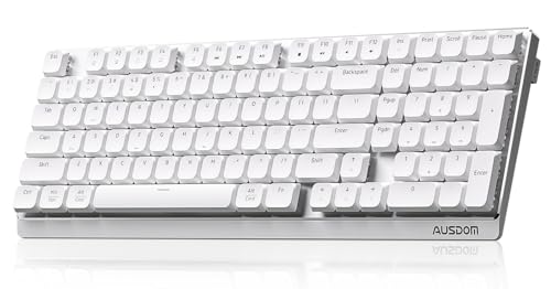 AUSDOM Wireless Mechanical Silent Office Keyboard, Low-Profile Linear Switches, Tri-Mode BT/2.4G/USB-C Computer Keyboard with Number Pad, Hot Swappable Illuminated Performance Keyboard