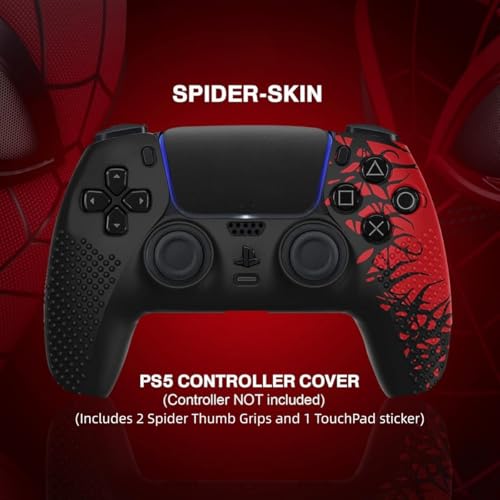 Anti-Slip Silicone Skin for PS5 Controller - Protective Cover Case with Thumb Grip Caps & Touch Pad Stickers, Durable, Soft Grip for PlayStation 5 Controller Accessories (Full Set)