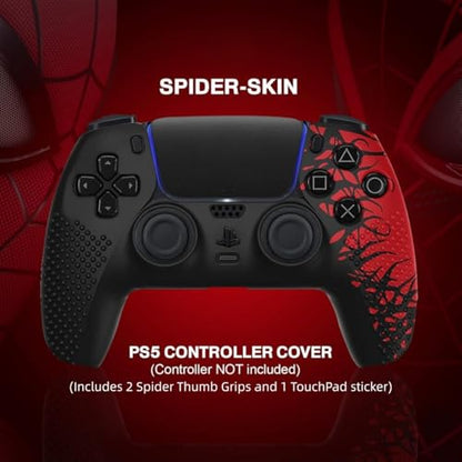 Anti-Slip Silicone Skin for PS5 Controller - Protective Cover Case with Thumb Grip Caps & Touch Pad Stickers, Durable, Soft Grip for PlayStation 5 Controller Accessories (Full Set)