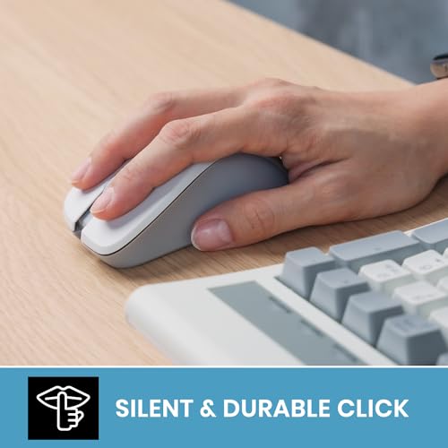 Perixx PERIMICE-621M Wireless Mouse - Silent Click with Ergo Design - Compatible for Desktop and Laptop PC - Wireless 2.4 GHz - Beige - style: Wireless Beige