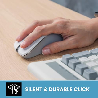 Perixx PERIMICE-621M Wireless Mouse - Silent Click with Ergo Design - Compatible for Desktop and Laptop PC - Wireless 2.4 GHz - Beige - style: Wireless Beige
