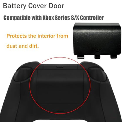 NHuaXiong 4 Pack Battery Back Cover for Xbox Series X/S Controller, Replacement Battery Back Shell Covers for Xbox Series S, Series X Controller[NOT for Xbox One,One X/S] (Black) - color: Black