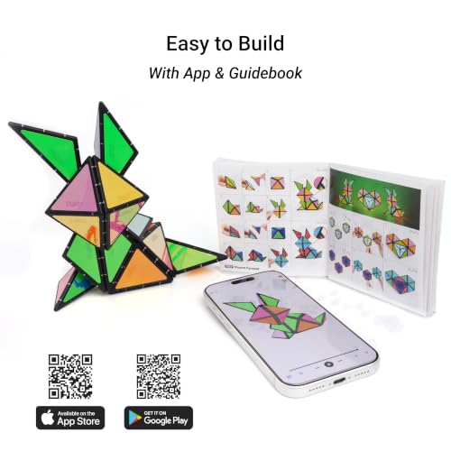 TOSY Magnet Pyramid - 1 Fidget Cube Transforms into 1 Billion Shapes, 243 Rare Earth Magnets, Glowing, Holographic Design, Spinner Accessory, Gift for Christmas Birthday (Set of 1 Stone 1 Glow) - color: Mixed Set (1 Stone 1 Glow)