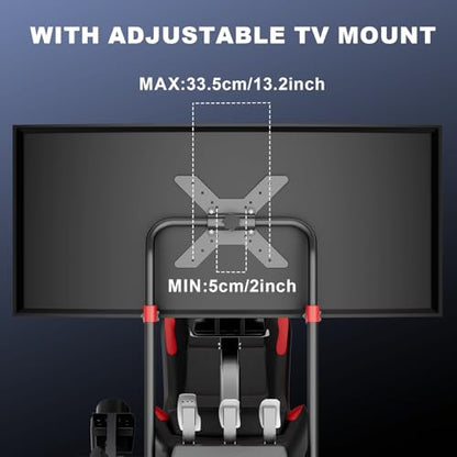 DIWANGUS Sim Racing Cockpit with Monitor Mount - F1-Style Seating Position Racing Simulator Cockpit with Seat, Steel Racing Sim Cockpit for Logitech, Thrustmaster, Fanatec, MOZA