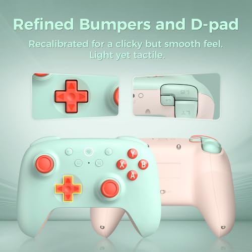 AKNES 8Bitdo Ultimate 2C Wireless 2.4G Controller for Windows PC and Android, Gamepad with Hall Effect Joysticks and Hall Triggers, 1000Hz Polling Rate, Remappable L4/R4 Bumpers - Mint | Gamepad with Hall Effect Joysticks and Hall Triggers, 1000Hz Polling