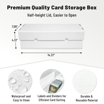 NUMINA 6 Pack 2-Row Large Card Storage Boxes, Holds up to 1800 Cards per Box (10800 Total), Heavy-Duty Cardboard Organizer with Dividers for MTG, Toploader & Sports Cards - size: 6 Pack