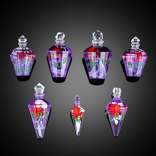 7PCS Potion DND Dice Set,Transparent Sharp Edge Die Set D&D RPG Polyhedral Dice,for Dungeons and Dragons TTRPG Games Roleplaying Games.(Purple with Spider) - color: Purple With Spider