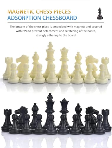Chess Sets Travel Board Games - 7.9 Inches Magnetic Small Pocket Chess Set for Teens & Adults, Folding Portable Chess Gifts Classic 2-Player Strategy Family Game for Beginner and Professional - color: Black&white, style: X-Small / 7.9Inch