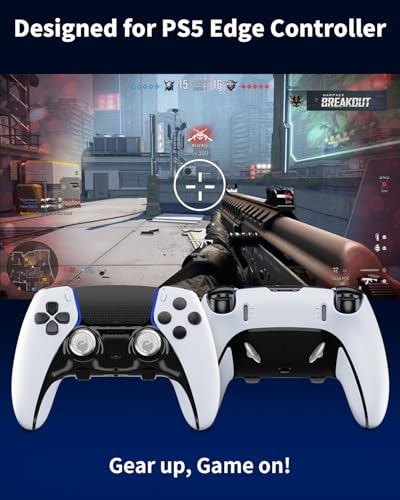 KD.FLY Metal Thumbsticks & Back Paddles for PS5 Edge Controller Joystick Replacement, Custom Analog Thumb Sticks Caps for PS5 Dual Sense Edge Stick Module, 2 Joystick, 4 Back Buttons, Flying Crane - color: Flying Crane