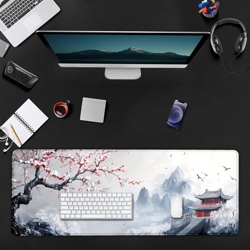 Large Mouse Pad, Desk Mat Computer Keyboard Pad Non-Slip Rubber Base Waterproof with Stitched Edges for Laptop Gaming, Office & Home 31.5 x 11.8 Inch (XL-03) - color: Xl-03