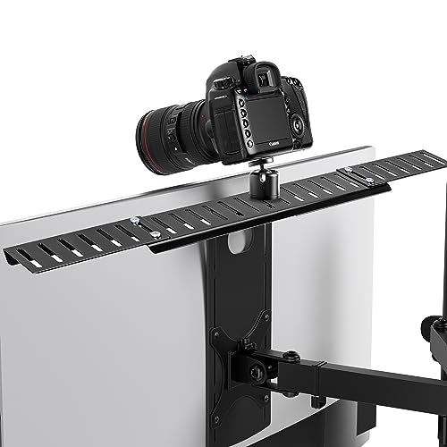 HumanCentric DSLR Monitor Mount Extra Large, Desk Camera, Webcam & Mic | Microphone Shelf for Monitor VESA Arm, Replace Clamp Tripods, 100x100mm Patterns, Aluminum, Hardware Included - size: X-Large Shelf