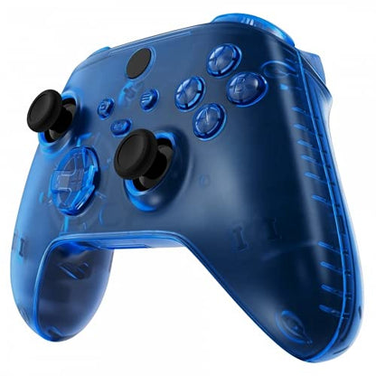 MODDEDZONE Custom Wireless UNMODDED Controller for Xbox One S/X and PC with Exclusive and Unique Designs - The Perfect Gaming Gift for Enthusiasts, Expertly Crafted in the USA - Clear Blue Full - color: Clear Blue Full