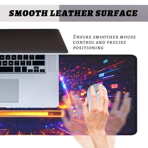 Gaming Controller Mouse Pad, Neon Loading Gaming Desk Mat with Stitched Edges,Non-Slip Waterproof Rubber Base Mouse Mat, 31.5x11.8in Mouse Pads for Desk Home Office Gaming - color: Gaming Controller, size: 31.5x11.8in