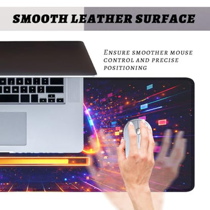Gaming Controller Mouse Pad, Neon Loading Gaming Desk Mat with Stitched Edges,Non-Slip Waterproof Rubber Base Mouse Mat, 31.5x11.8in Mouse Pads for Desk Home Office Gaming - color: Gaming Controller, size: 31.5x11.8in
