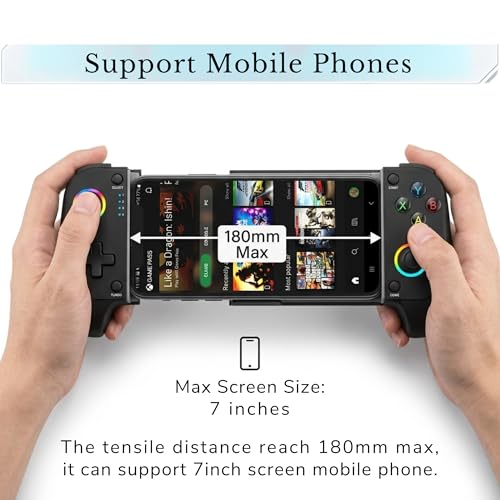 Digital Dynasty Bluetooth Mobile Gaming Controller for Switch, iOS, Android & Tablets, Wireless Gamepad with Adjustable Clip, Dual Vibration, Key Mapping Support