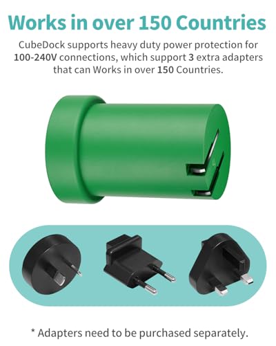 Switch Charger Dock Portable Compatible with Nintendo/OLED/Lite, 65W GaN Charging Dock&Hub, Swith Docking Station for TV with 4K 60Hz HDMI/USB-C PD Fast Charging/USB 2.0-Green