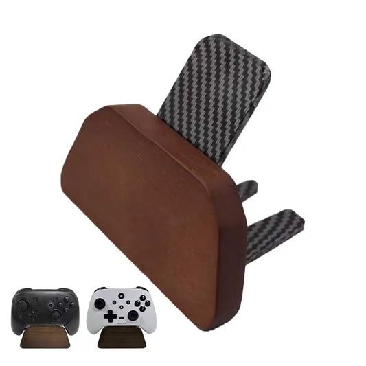 Solid Wood Gamepad Stand, Controller Holder for PS4 PS5 Xbox | This holder tidies gaming desk, fits most controllers, nice decor, ideal gift for father, son & boyfriend - color: carbon fiber