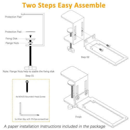 HTLAKIKJ Flight Sim Desk Mount for Logitech 3D Pro Joystick | Compatible with Logitech G Extreme 3D PRO Joystick Adjustable Fit Different Thickness Desk Enduring C-Clamp Metal Holder