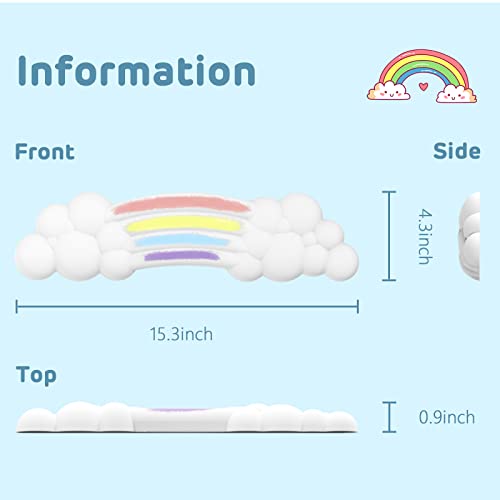 ZIYOU LANG 65% Wired RGB TKL Portable Mechanical Gaming Keyboard Dark Gray Blue Switch with Coiled Cable and White Rainbow Cloud Wrist Rest for PC Mac Gamer