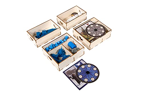 The Broken Token Game Organizer Compatible with Scythe Legendary Expansion - Wooden Game Organizing Box with Multiple Trays - size: Scythe Legendary