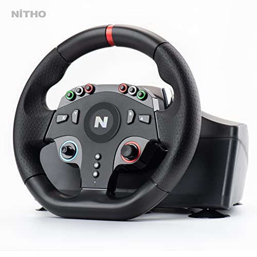 Nitho Drive Pro ONE Racing Wheel with Pedals and Separate Shifter, 270° Gaming Steering Wheel Compatible with PC, PS4, Switch, Xbox One & Xbox Series X|S, Zero Dead Zone Driving Sim with Vibration