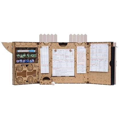 Towerrex DND DM Screen Dragonheart with Dice Tower, Initiative Tracker, HR Tracker, Dungeon Master Screen for Role Playing Games, TTRPG Nerdy Gifts