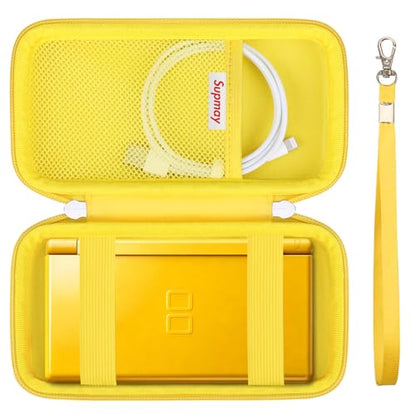 Supmay Hard Carrying Case Compatible with Nintendo DS Lite NDSL, Gameboy Advance Games Storage Holder Travel Bag with Mesh Pocket for USB Charging Cable, Stylus, Earphones, Game Cartridge, Yellow - color: Yellow