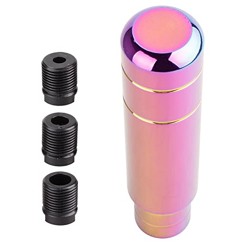 BARTOO Aluminum Alloy Heavy Weighted Shifter Knob, 5" Auto Gear Shift Knob, Car Gear Lever Stick Shifter Handle,with 3 Threaded Adapters M8 M10 M12,Fit Most Automatic Manual Vehicle(Neo) - color: Neo