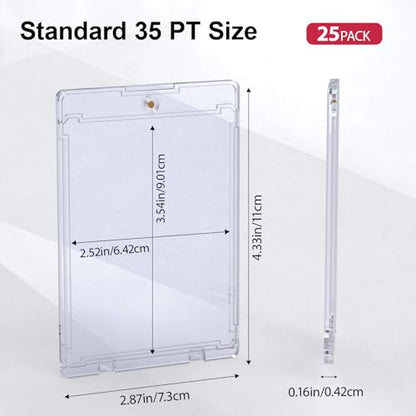 SAMYUCHO 25ct Magnetic Card Holder, 35pt One Card Touch Holders for Trading Cards, U-V Protection Card Display Case Protectors Sleeves Hard Plastic Cover for Sports Game - size: 25 Pack