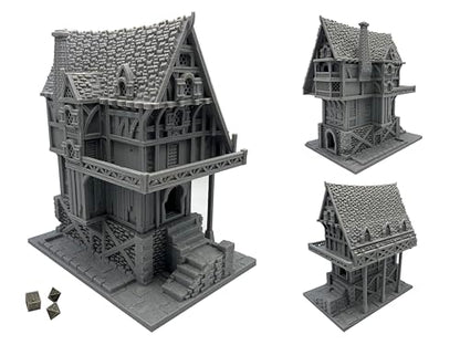 HAUTICO Medieval Gothic Miniature Building – Paintable Tabletop Terrain for D&D, Wargames & Dioramas 18mm (Medium Scale)