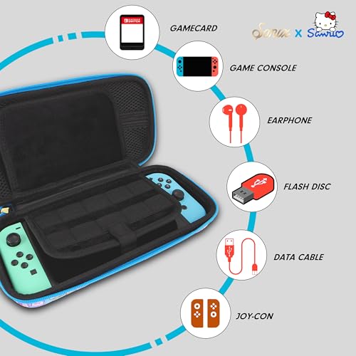 Sonix x Sanrio Carrying Case for Nintendo Switch 1, Protective Travel Case | Hello Kitty & Friends Snack Shop - color: Hello Kitty & Friends Snack Shop