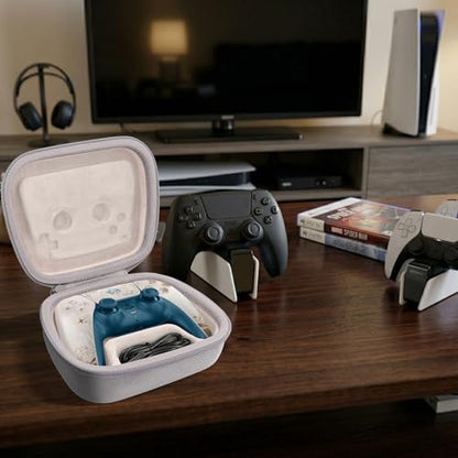 Baval Hard Case for Playstation 5 PS5 DualSense Wireless Controller | Protective Storage Box, Specifically Design for PS 5 Controller, Soft Velvet Lining, Customized Slots, Snug Fit, Sandstone - color: Sandstone Hard Case