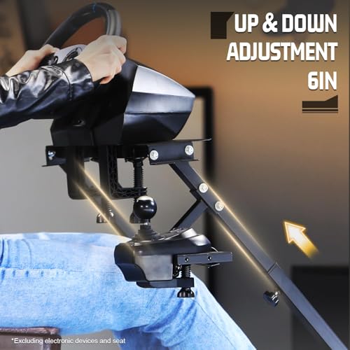 Marada stand - Multiple Adjustable - Easy to Fold - Carbon steel - Fit for Logitech G25 G27 G29 Steering Wheel, Black