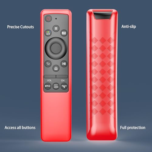 Remote Cover for Samsung Smart TV, Silicone Protective Case for BN59 Series Controller Skin Sleeve Red - color: Red