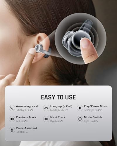 Black Shark Clip-On Earbuds, Open Ear Earbuds, Music and Game Dual Modes, 5g Lightweight & Digital Display Design, DNN Clear Calls, 50H Play Time, Comfort Fit for Sports, Running, Workout - style: Open Ear Headphones T19