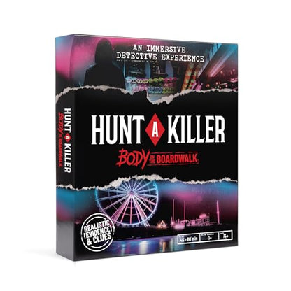 Hunt A Killer: Body On The Boardwalk, Catch the Amusement Park Killer, Interactive Unsolved Mysteries Game, Mystery Box for Game Night, Murder Mysteries Card, Puzzle & Board Games, For Ages 14 and up - style: Body On The Boardwalk