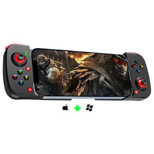 arVin Mobile Gaming Controller for Android iPhone iOS PC, Bluetooth Phone Controller for iPhone 17/16/15/iPad/Galaxy S25/S24/Tablet, Wireless Gamepad Joystick Play CODM/Genshin/Roblox-with Back Button - color: Black