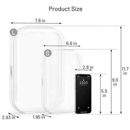 Clear Hard Shell Organizer Cases, 2 Pack | Durable PET shell with water-resistant, scratch-resistant surface for travel, toiletries, electronics and daily essentials - color: White